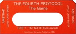 Top of cartridge artwork for Fourth Protocol, The on the Amstrad CPC.