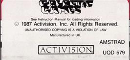 Top of cartridge artwork for Galactic Games on the Amstrad CPC.