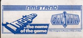 Top of cartridge artwork for Galivan on the Amstrad CPC.