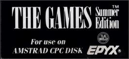 Top of cartridge artwork for Games: Summer Edition on the Amstrad CPC.