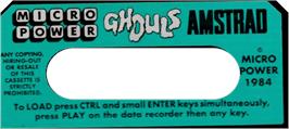 Top of cartridge artwork for Ghouls on the Amstrad CPC.