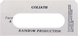 Top of cartridge artwork for Goliath on the Amstrad CPC.