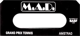 Top of cartridge artwork for Grand Prix Tennis on the Amstrad CPC.