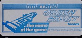 Top of cartridge artwork for Green Beret on the Amstrad CPC.