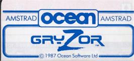 Top of cartridge artwork for Gryzor on the Amstrad CPC.