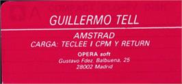Top of cartridge artwork for Guillermo Tell on the Amstrad CPC.