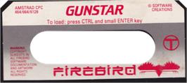 Top of cartridge artwork for Gunstar on the Amstrad CPC.