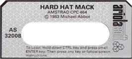 Top of cartridge artwork for Hard Hat Mack on the Amstrad CPC.
