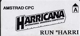 Top of cartridge artwork for Harricana - International Snowmobile Race on the Amstrad CPC.