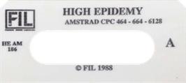 Top of cartridge artwork for High Epidemy on the Amstrad CPC.