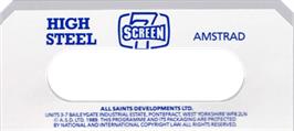 Top of cartridge artwork for High Steel on the Amstrad CPC.
