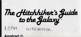 Top of cartridge artwork for Hitchhiker's Guide To The Galaxy, The on the Amstrad CPC.