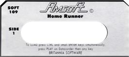 Top of cartridge artwork for Home Runner on the Amstrad CPC.