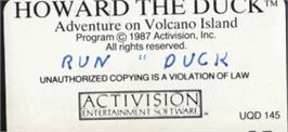 Top of cartridge artwork for Howard the Duck on the Amstrad CPC.