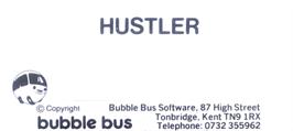 Top of cartridge artwork for Hustler on the Amstrad CPC.