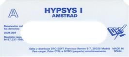 Top of cartridge artwork for Hypsys on the Amstrad CPC.