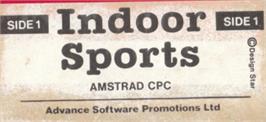 Top of cartridge artwork for Indoor Sports on the Amstrad CPC.