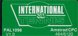 Top of cartridge artwork for International 3D Tennis on the Amstrad CPC.