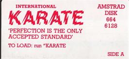 Top of cartridge artwork for International Karate on the Amstrad CPC.