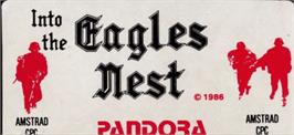Top of cartridge artwork for Into the Eagle's Nest on the Amstrad CPC.
