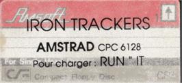 Top of cartridge artwork for Iron Trackers on the Amstrad CPC.