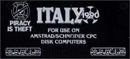Top of cartridge artwork for Italy 1990 on the Amstrad CPC.