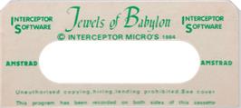 Top of cartridge artwork for Jewels Of Babylon on the Amstrad CPC.