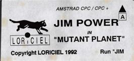 Top of cartridge artwork for Jim Power in 