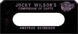 Top of cartridge artwork for Jocky Wilson's Compendium of Darts on the Amstrad CPC.