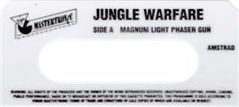 Top of cartridge artwork for Jungle Warfare on the Amstrad CPC.