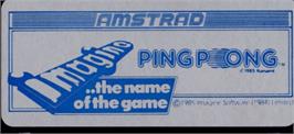 Top of cartridge artwork for Konami's Ping Pong on the Amstrad CPC.