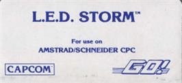 Top of cartridge artwork for L.E.D. Storm on the Amstrad CPC.