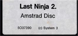 Top of cartridge artwork for Last Ninja 2 on the Amstrad CPC.