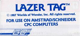Top of cartridge artwork for Lazer Tag on the Amstrad CPC.