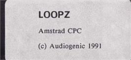 Top of cartridge artwork for Loopz on the Amstrad CPC.