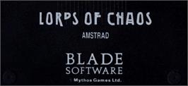 Top of cartridge artwork for Lords of Chaos on the Amstrad CPC.