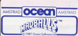Top of cartridge artwork for Madballs on the Amstrad CPC.
