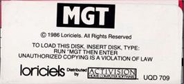 Top of cartridge artwork for Magnetik Tank on the Amstrad CPC.