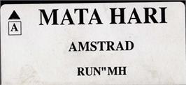 Top of cartridge artwork for Mata Hari on the Amstrad CPC.
