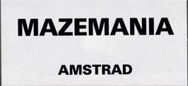 Top of cartridge artwork for Maze Mania on the Amstrad CPC.