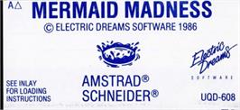 Top of cartridge artwork for Mermaid Madness on the Amstrad CPC.