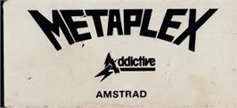 Top of cartridge artwork for Metaplex on the Amstrad CPC.
