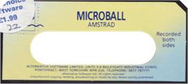 Top of cartridge artwork for Microball on the Amstrad CPC.