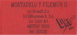 Top of cartridge artwork for Mortadelo Y Filemon 2 on the Amstrad CPC.