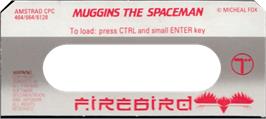 Top of cartridge artwork for Muggins The Spaceman on the Amstrad CPC.
