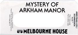 Top of cartridge artwork for Mystery Of Arkham Manor, The on the Amstrad CPC.