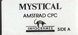 Top of cartridge artwork for Mystical on the Amstrad CPC.