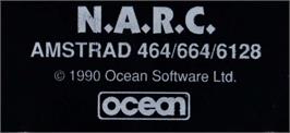 Top of cartridge artwork for Narc on the Amstrad CPC.