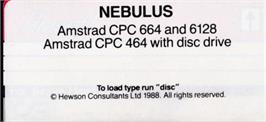 Top of cartridge artwork for Nebulus on the Amstrad CPC.