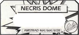 Top of cartridge artwork for Necris Dome on the Amstrad CPC.
